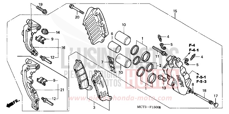 FRONT BRAKE CALIPER for Silver Wing MAGNUM SILVER METALLIC (NH110) from 2004
